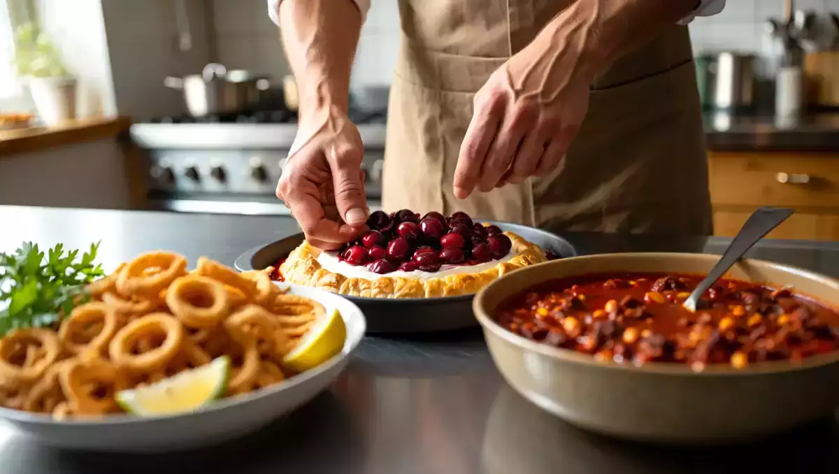 Denné menu, 12. júla: španielske calamares, mexické chilli con carne a čerešňový koláč z lístkového cesta