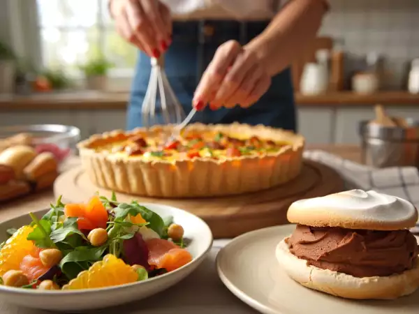 Denné menu, 11. júla: osviežujúci lososový šalát, sýty quiche s chorizom a ľahké čokoládové merveilleux