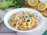 Recept Cestoviny z jedného hrnca - tagliatelle s lososom a brokolicou