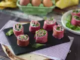 Recept Placky z červenej repy s ricottou a rukolou