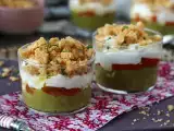 Recept Vegetariánske verrines: hrachový krém, parmezánová omrvinka a mascarpone krém