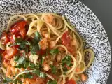 Recept Špagety s krevetami a cherry paradajkami, rýchly recept na chutný prvý chod