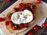 Recept Bruschetta s pečenými paradajkami a burratou