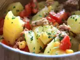 Recept Šalát zo zemiakov, tuniaka a paradajok