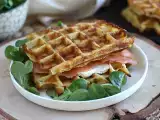 Recept Zemiakové vafle - vafľový sendvič s údeným lososom a syrom fromage frais
