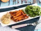 Recept Sladké zemiaky pečené v rúre (s kuracím mäsom)