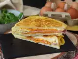 Recept Omeleta expres sendvič - francúzsky toast omeleta sendvič - vajíčko sendvič hack