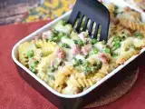 Recept Krémové zapečené cestoviny s hráškom a šunkou au gratin