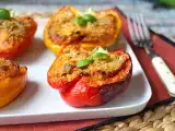 Recept Pečené vegetariánske plnené papriky: jednoduchý a chutný recept so zeleninou a syrom mozzarella
