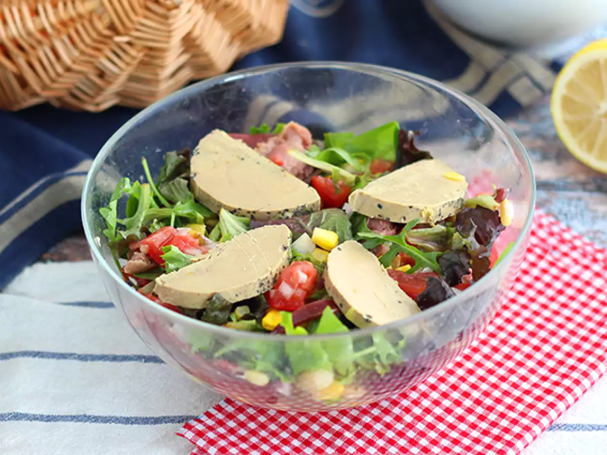 Recept Šalát landaise s foie gras (šalát perigord)