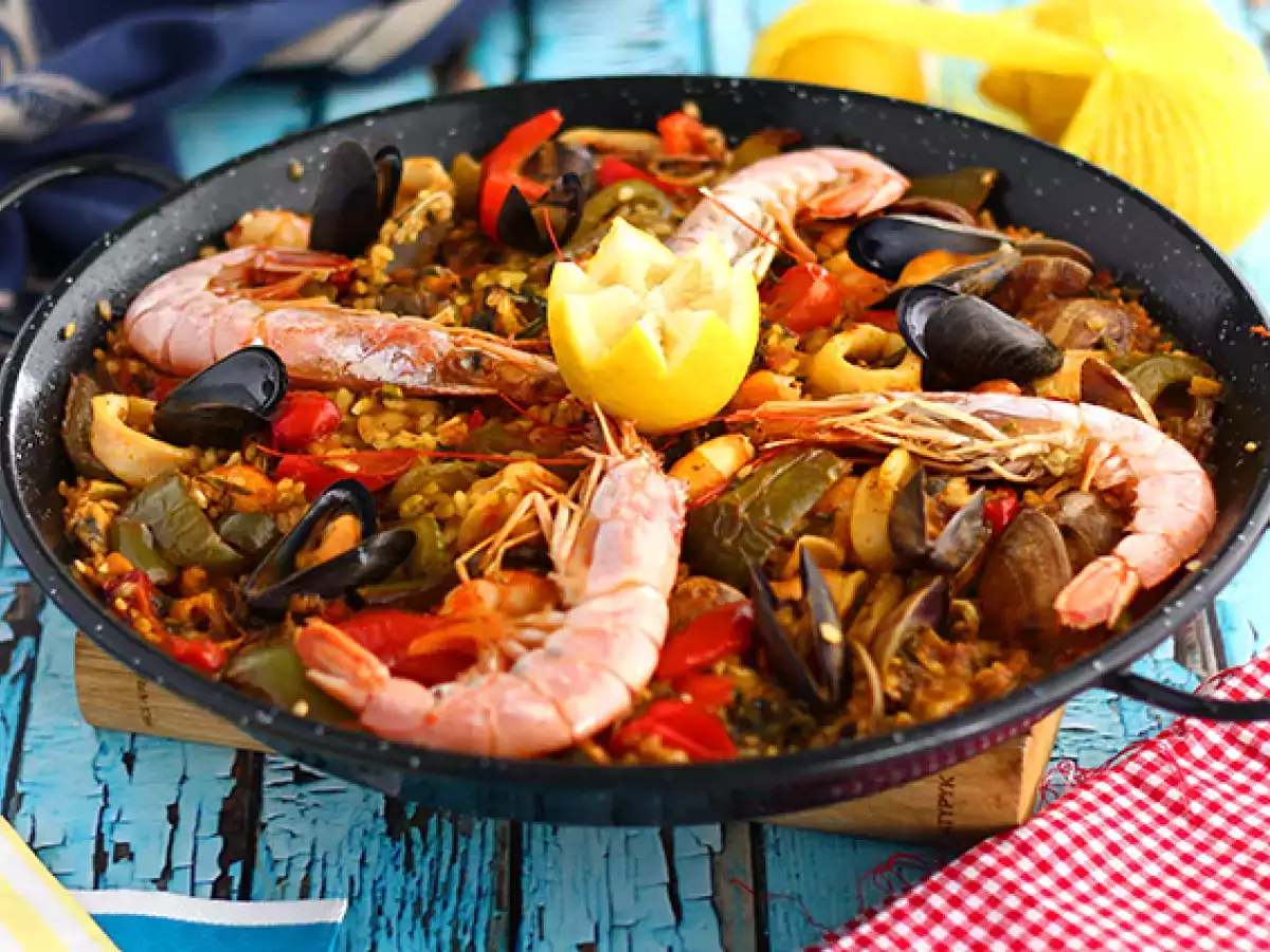 Recept Paella s morskými plodmi