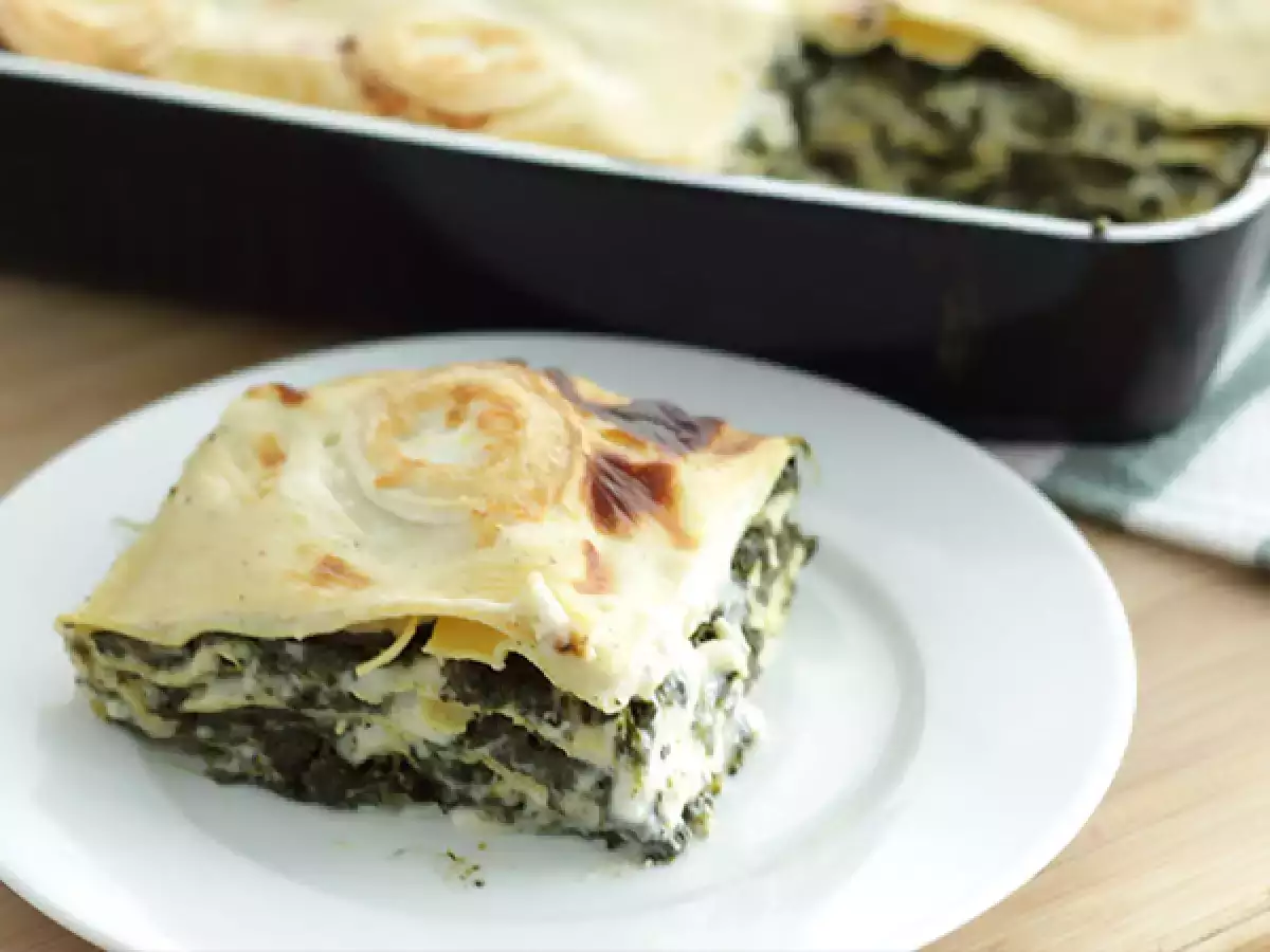 Recept Špenátové lasagne s kozím syrom