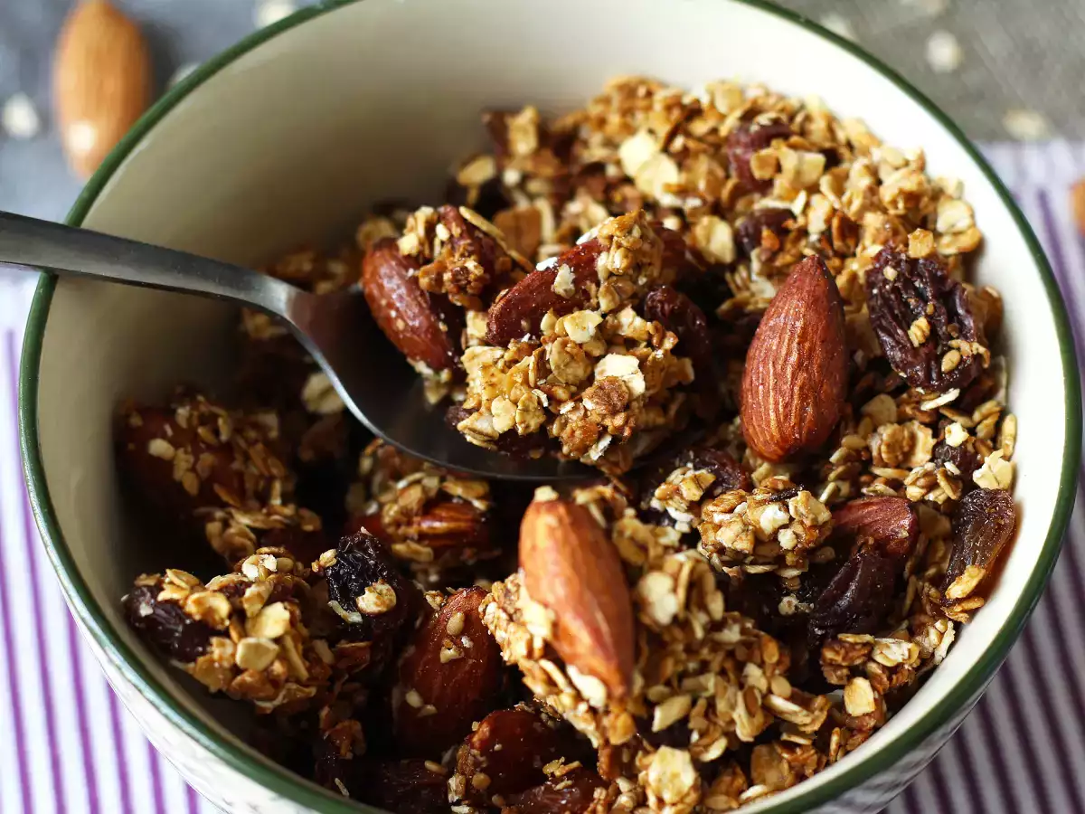 Recept Granola expres s fritézou na vzduchu, aby sa raňajky stali chrumkavými