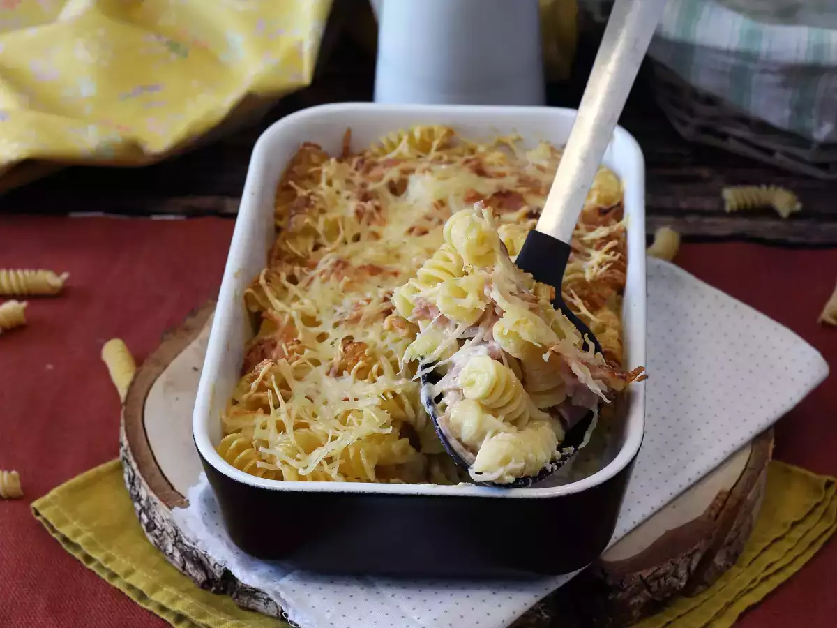 Recept Gratinované cestoviny so šunkou a syrom vo fritéze airfryer