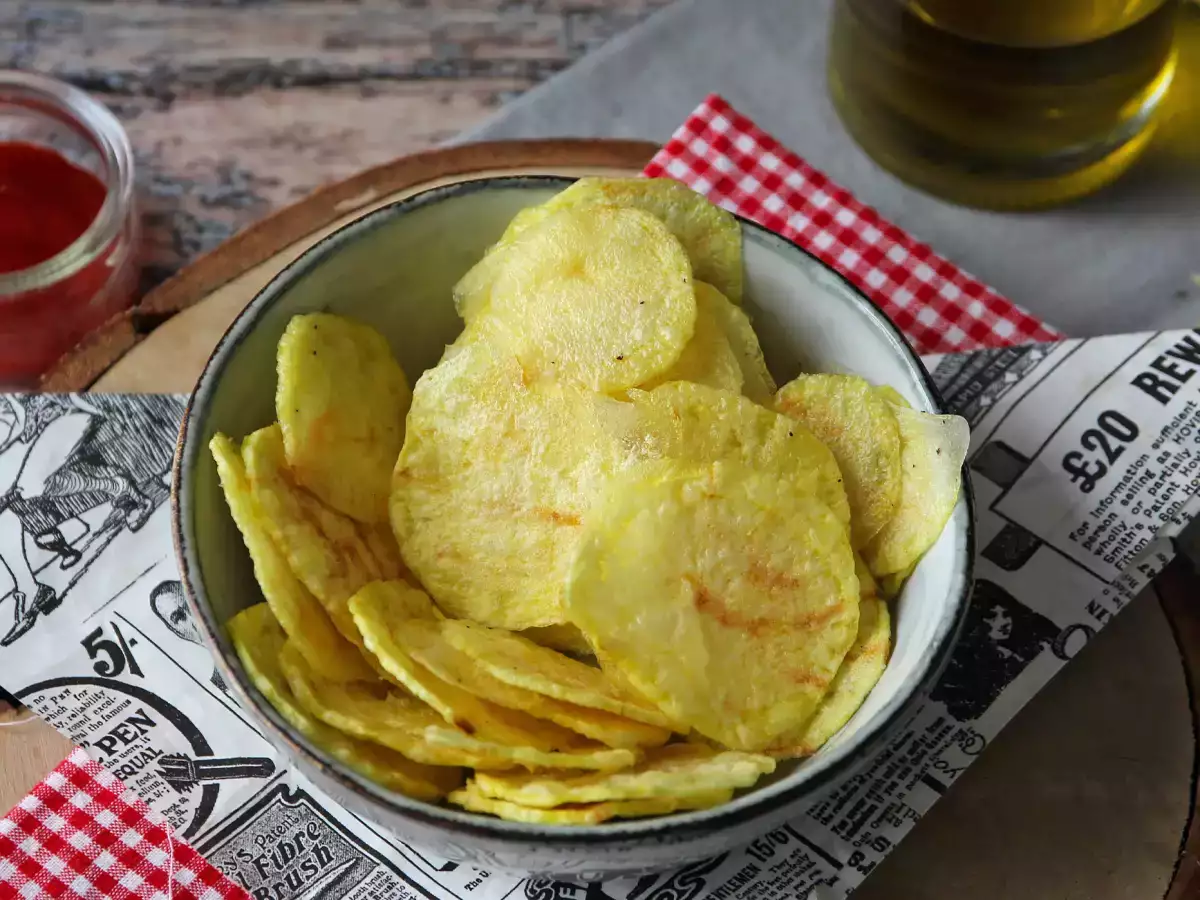 Recept Zemiakové lupienky pripravené v mikrovlnnej rúre