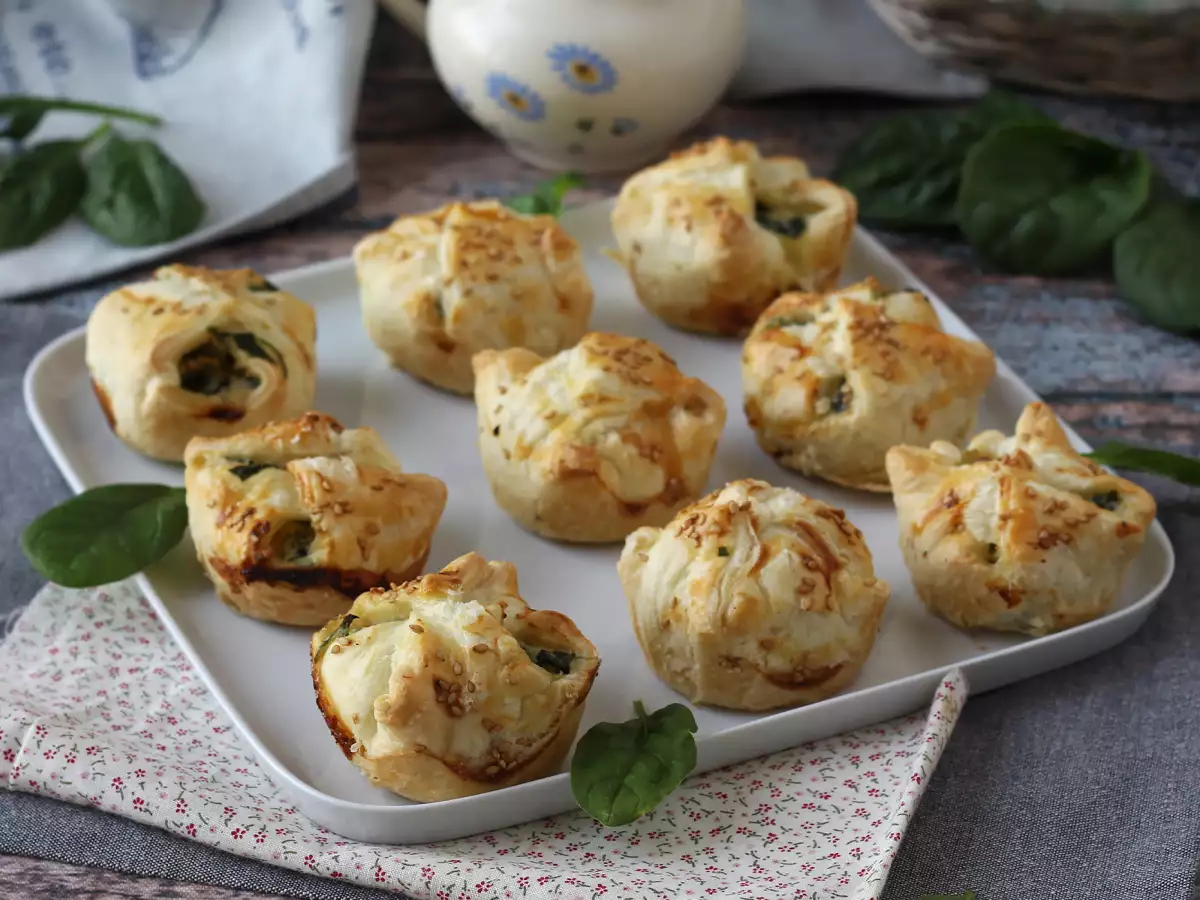 Recept Mini pečivo so špenátom a kozím syrom