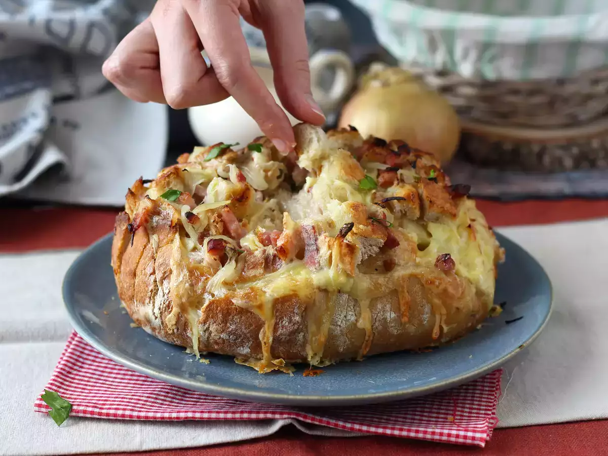Recept Plnený chlieb s ježkom v štýle tartiflette