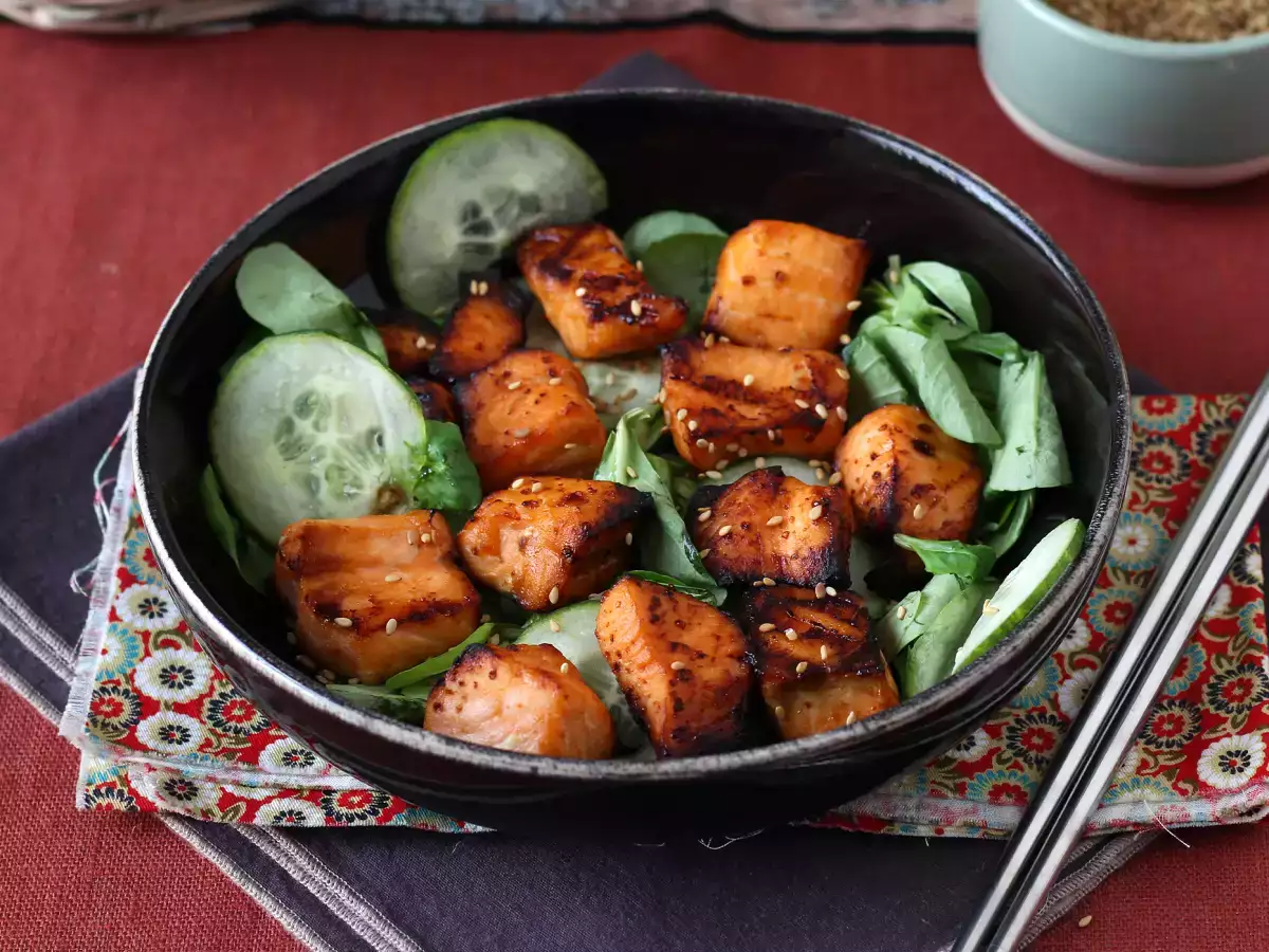 Recept Lososové kúsky vo fritéze s ázijskou marinádou