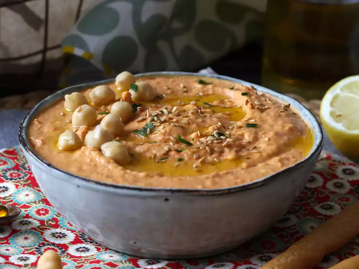 Recept Hummus z červenej papriky