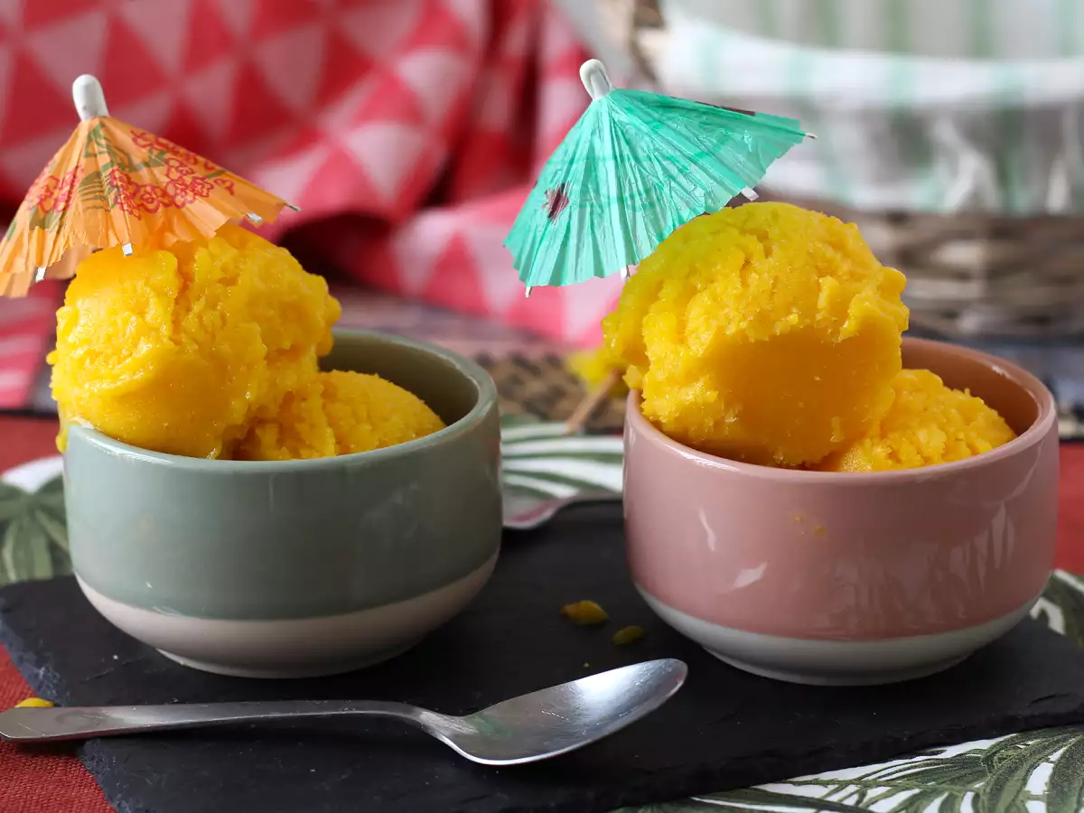 Recept Sorbet z manga a limetky len z 3 ingrediencií, pripravený na konzumáciu za 5 minút!