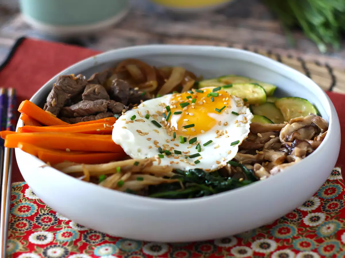 Recept Bibimbap, tradičné kórejské jedlo