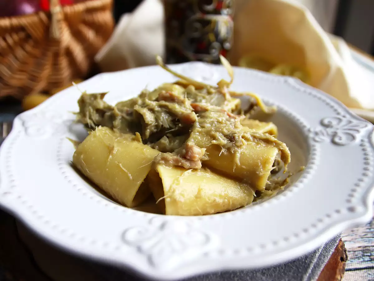 Recept Cestoviny s artičokmi a slaninou, chutný a ľahko pripraviteľný prvý chod