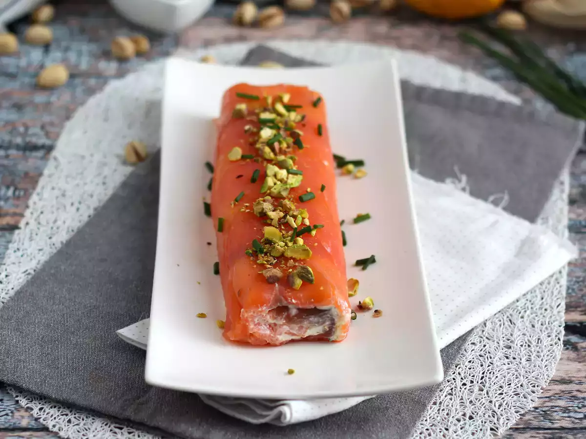 Recept Lososová rolka s ricottou a pistáciami