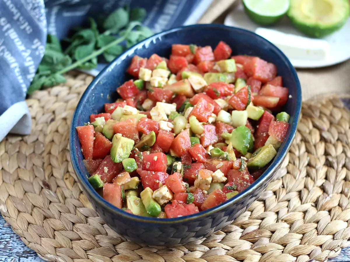 Recept Melón, feta, avokádo a uhorkový šalát: extra čerstvý!