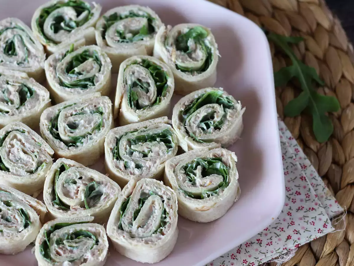 Recept Aperitív v obale s tortillami, tuniakom a syrom fromage frais