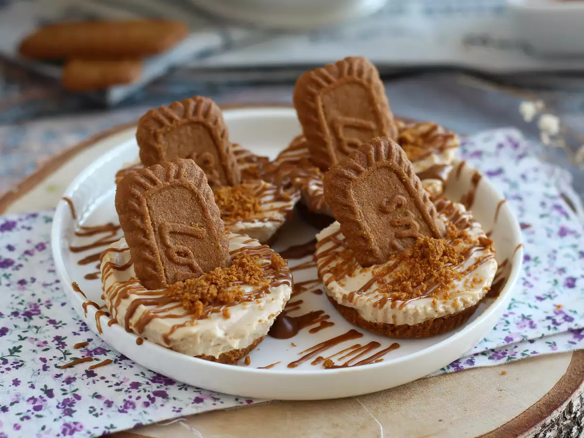 Recept Nepečené tvarohové koláče so sušienkami speculoos