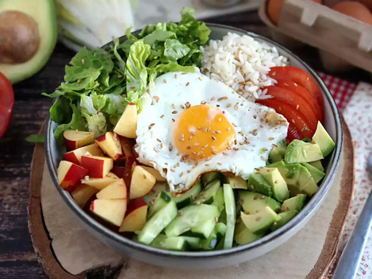 Recept Vegetariánska buddha miska - krásne vyvážený a farebný šalát!