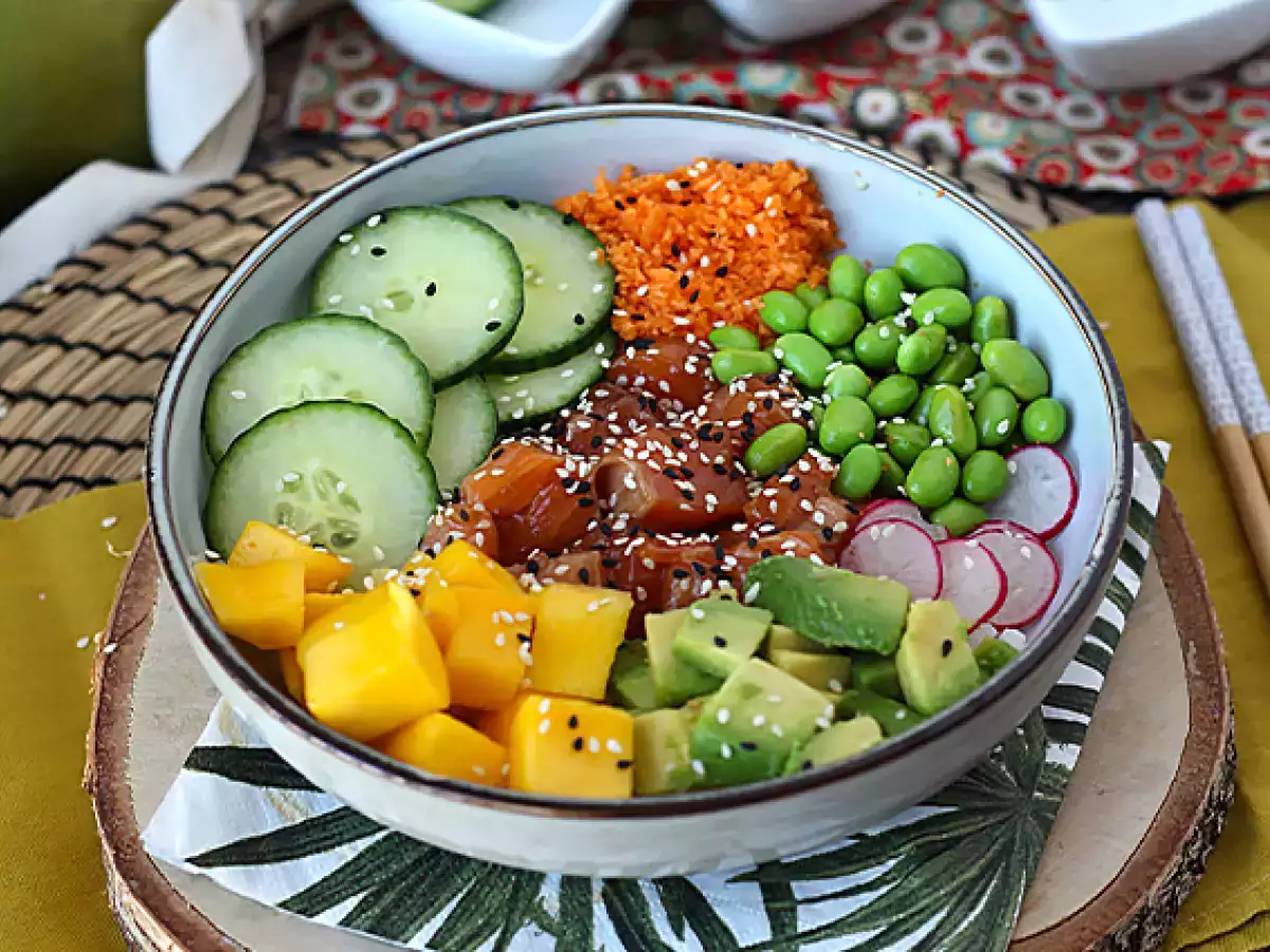 Recept Miska poké s lososom
