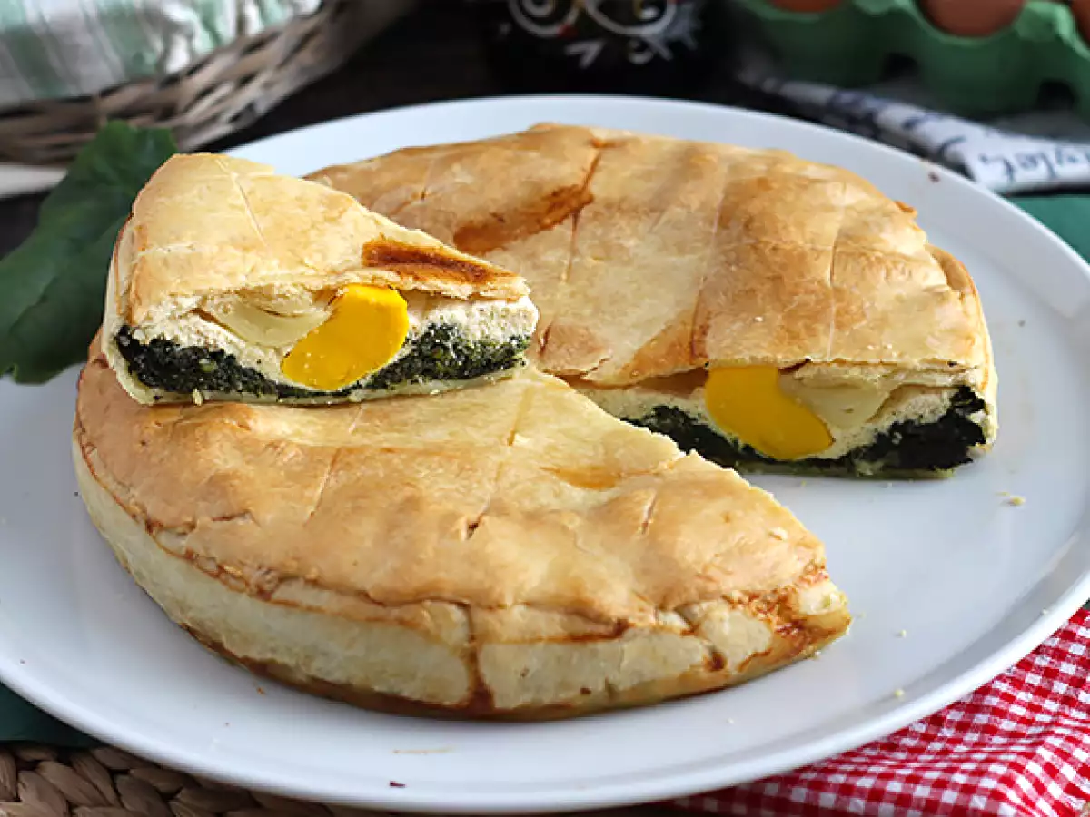 Recept Špenátový, ricottový a vaječný koláč - talianska torta pasqualina