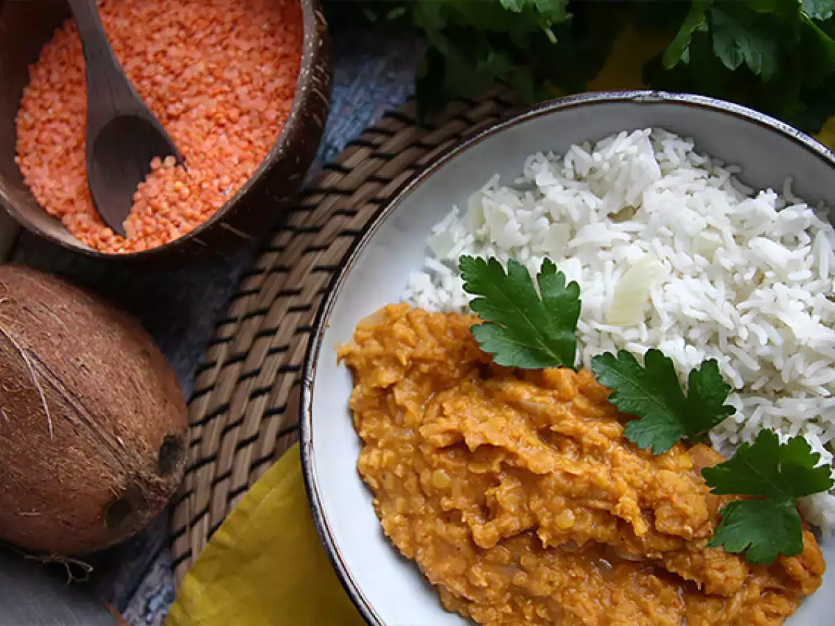 Recept Jednoduchý koralový šošovicový dahl