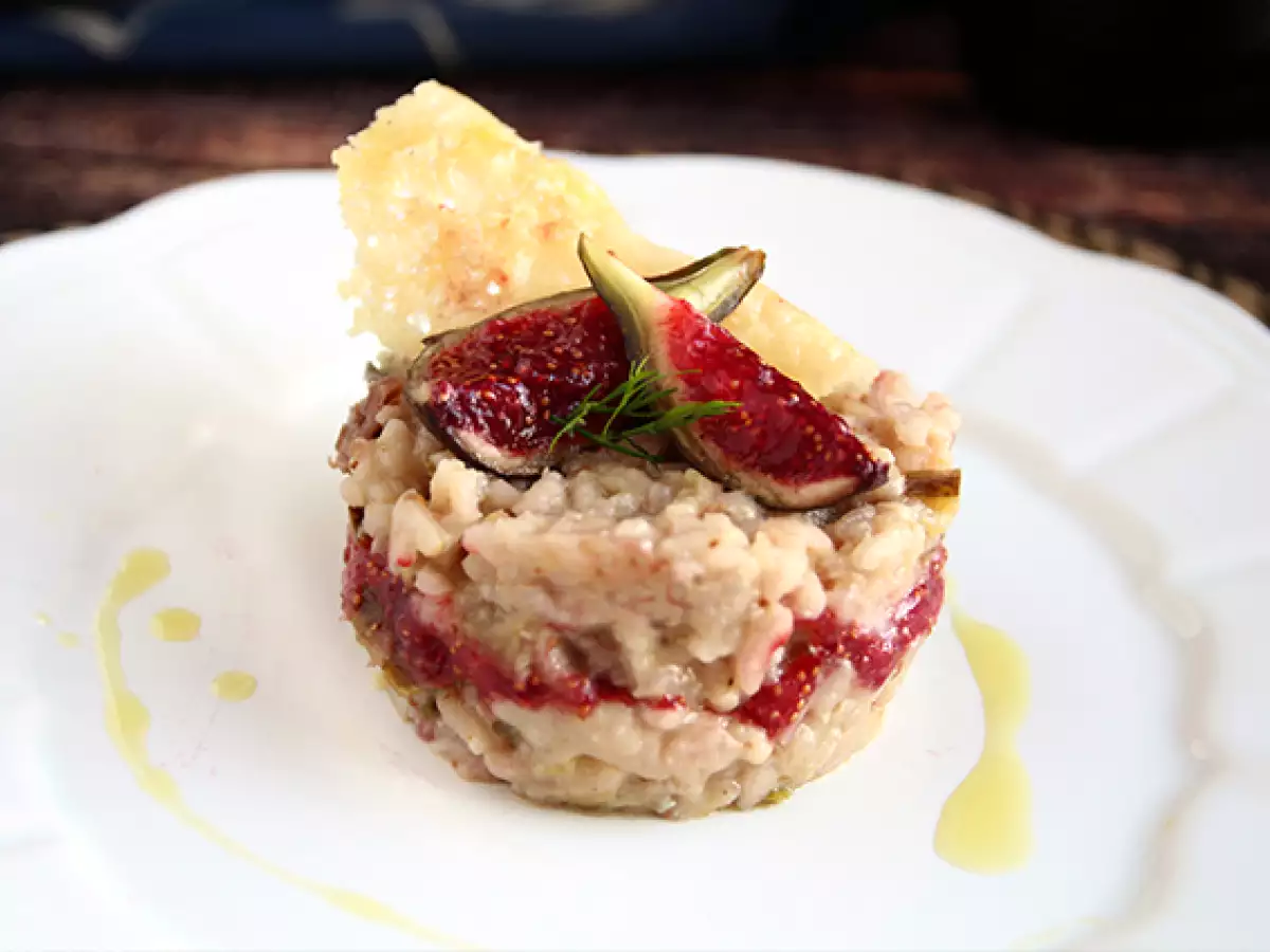 Recept Rizoto s figami, gorgonzolou a šunkou