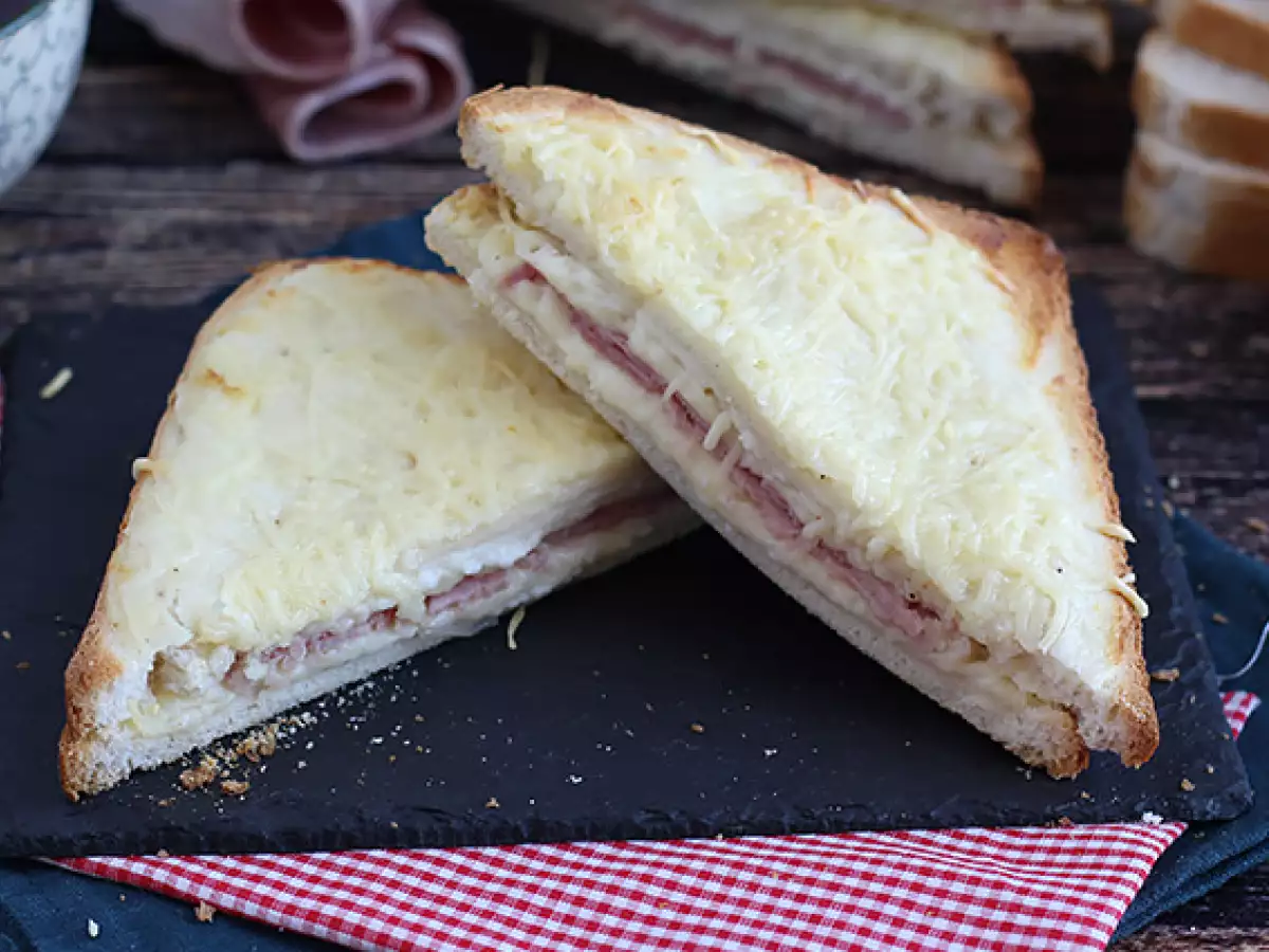 Recept Gourmet croque-monsieur s bešamelovou omáčkou