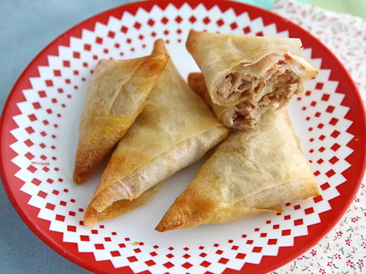 Recept Samousy z tuniaka a paradajok