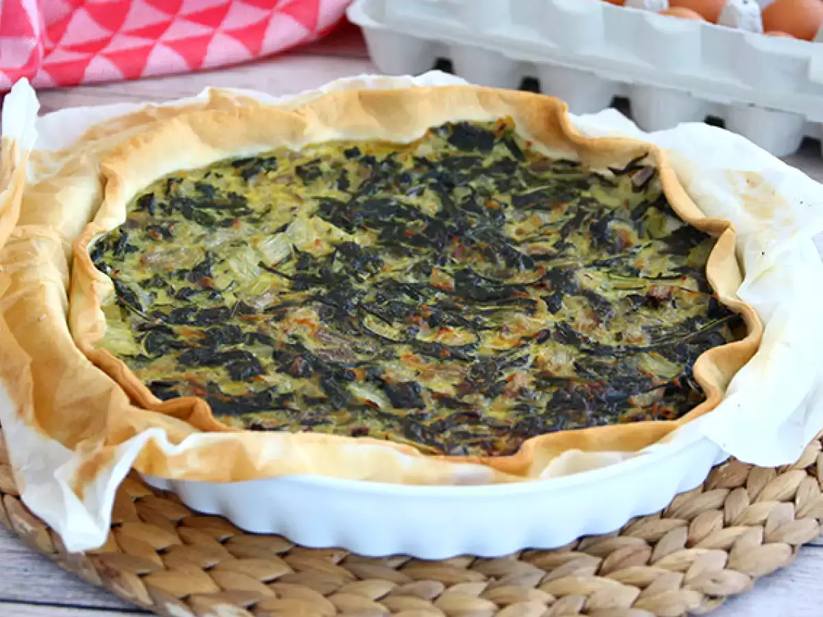 Recept Koláč so švajčiarskym mangoldom a strúhaným syrom