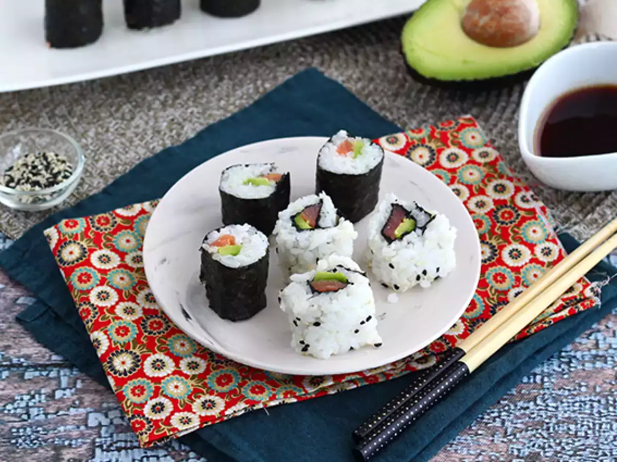 Recept Makis s údeným lososom a avokádom
