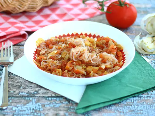 Recept Konjakové špagety na provensálsky spôsob