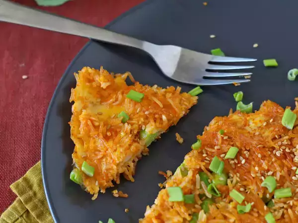 Recept Omeleta s chrumkavou ryžou a sójovými bôbmi, pikantné jedlo, ktoré je rýchle a bez odpadu!