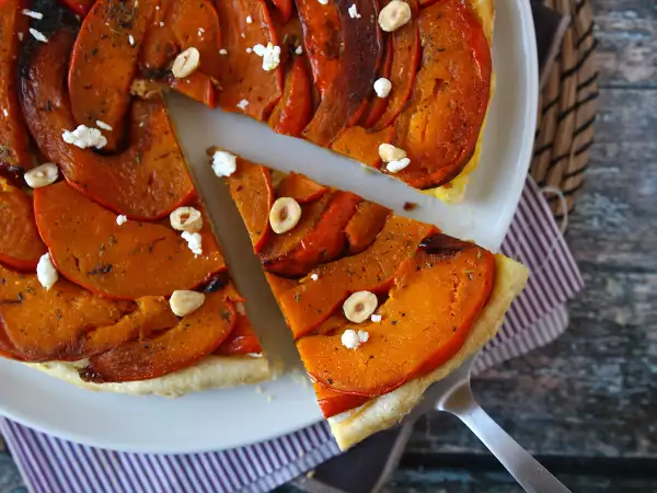 Recept Tatin z tekvice s kozím syrom a medom