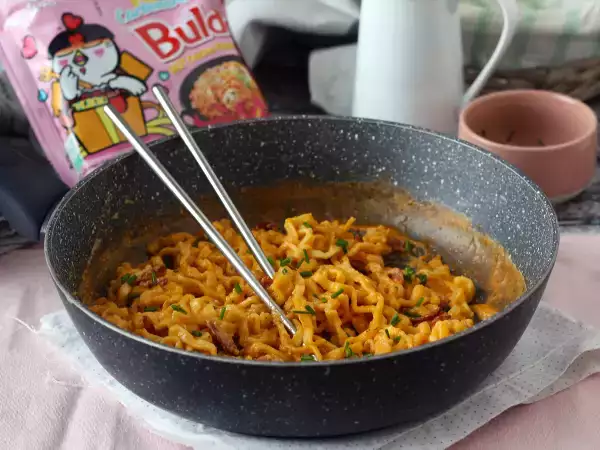 Recept Ako uvariť rezance buldak s príchuťou carbonara? najlepší recept!