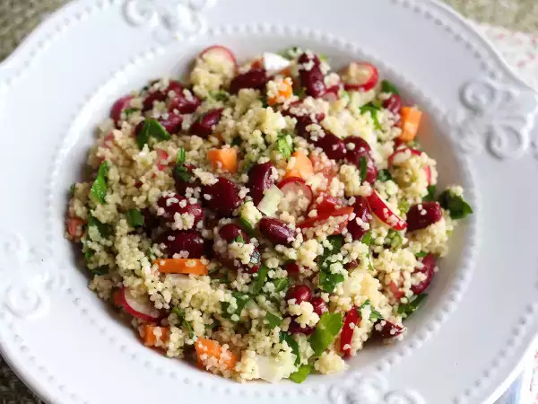 Recept Kuskusový šalát ako jednoduchý, zdravý a farebný predkrm!