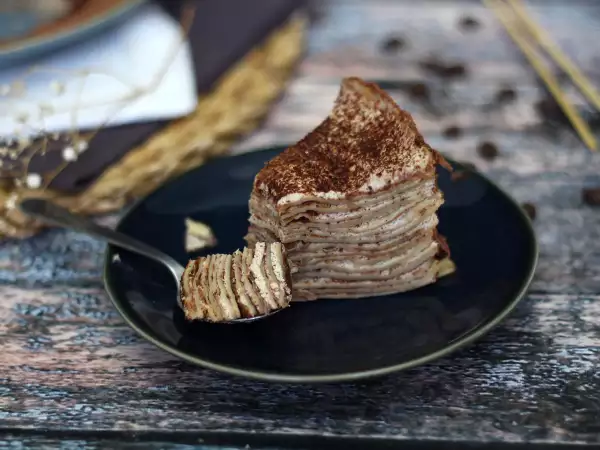 Recept Palacinkový koláč v štýle tiramisu s kávou a kakaom