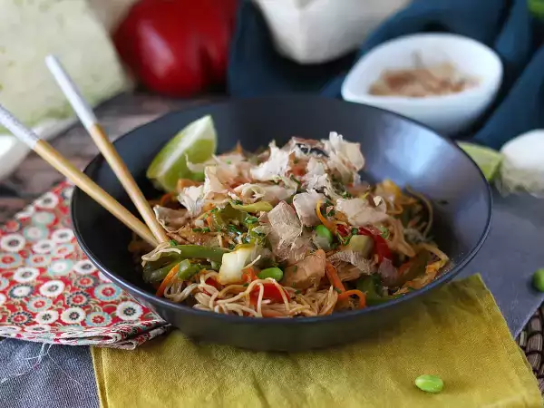 Recept Yakisoba, vyprážané rezance so zeleninou