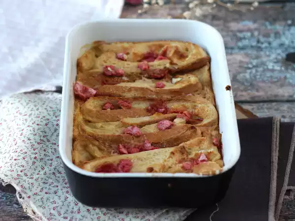 Recept Francúzsky toast pečený v rúre s ružovou pralinkou, ultra-gurmánsky recept