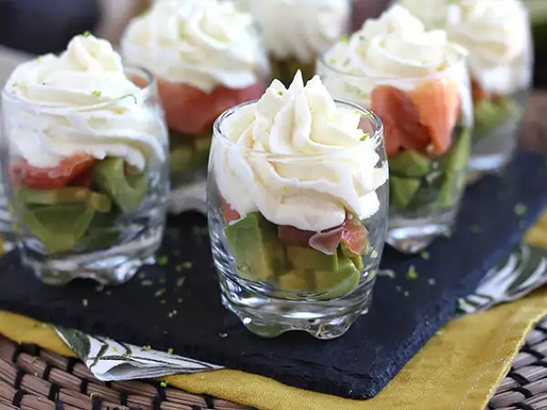 Recept Údený losos a avokádové verrines