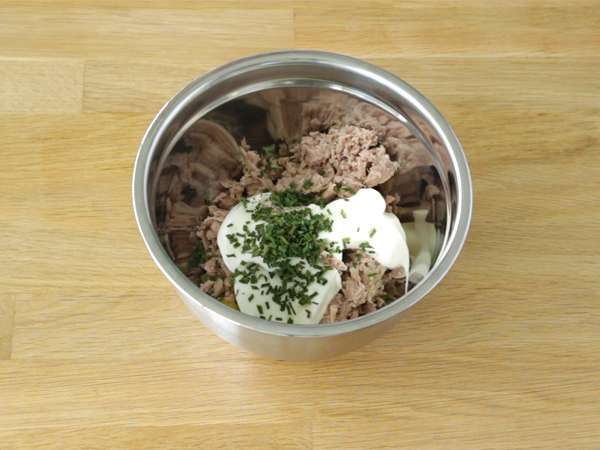 Tuniakové rillettes - Príprava krok 1