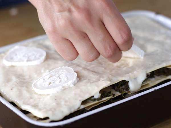Špenátové lasagne s kozím syrom - Príprava krok 4